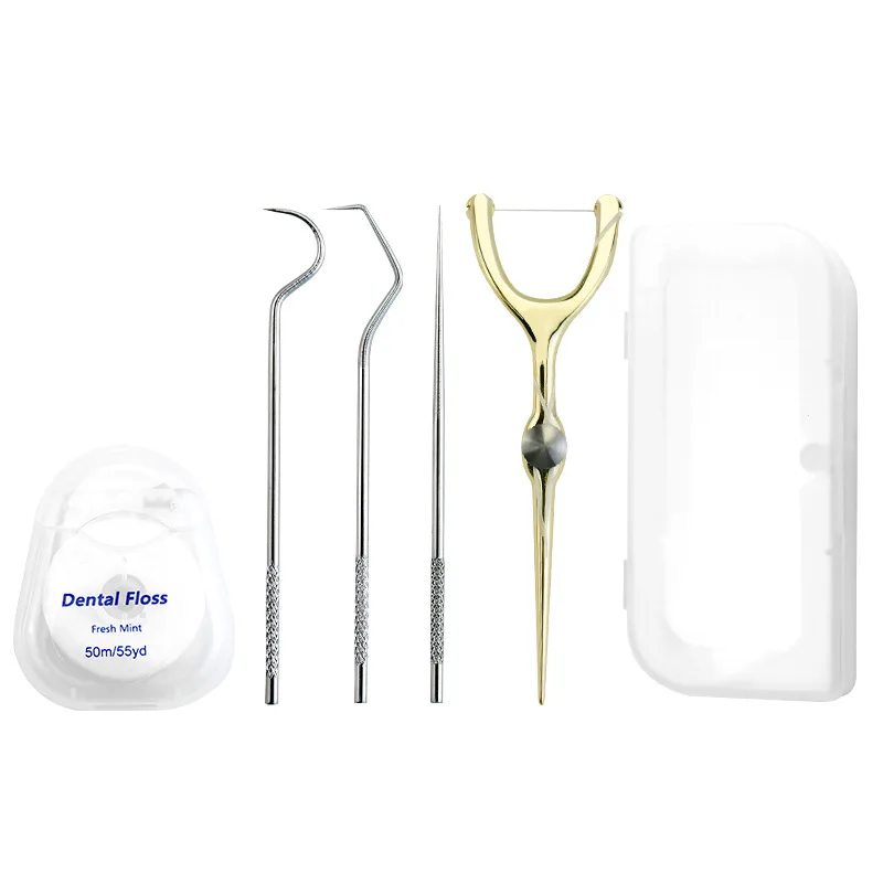 Austauschbare Zahnseide Edelstahl Y Form Zahnseide Halter Wiederverwendbare Zahnstocher Tragbare Hilo Zahnseide Dental Zähne Sticks – Detail 16