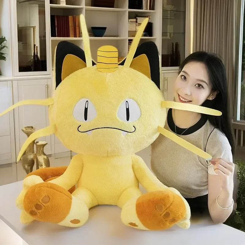 Gorąca nowość! Pluszaki Meowth Pokemon o wysokości 35/70 cm, duże lalki anime, urocze poduszki, gigantyczne pluszaki Pokémon z kreskówek, wypchane prezenty dla dzieci na Boże Narodzenie.