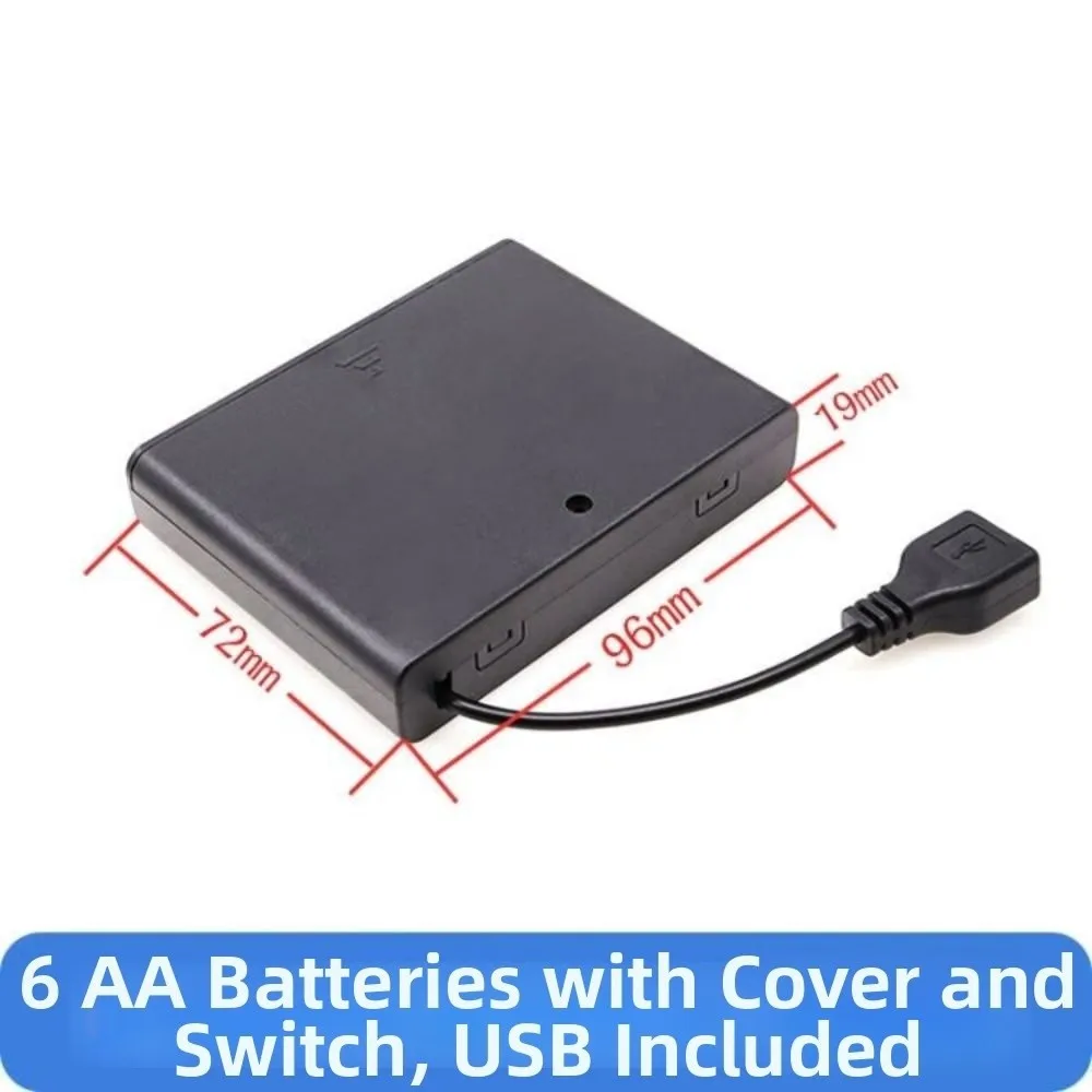 High Quality With Cover AA Battery Holder With Switch With USB Power Battery Cover switch USB Power Port DIY 2/3/4/6/8 Slot