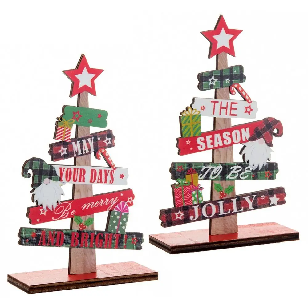 

Santa Claus Wooden Table Cards Crafts Xmas Gift Desktop Ornaments Christmas Tree Ornament Christmas Decoration Desktop Decor