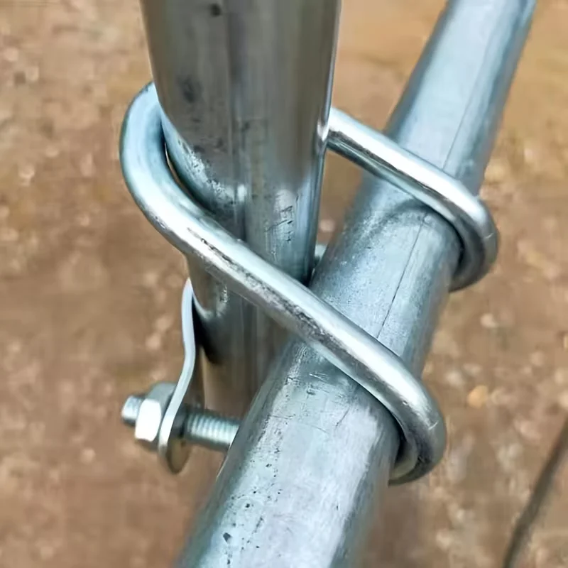 304 Stainless Steel Double U Bolt Clamp M6 M8 Cross Pipe Clamp for Greenhouse Livestock Fence Tube Mounting