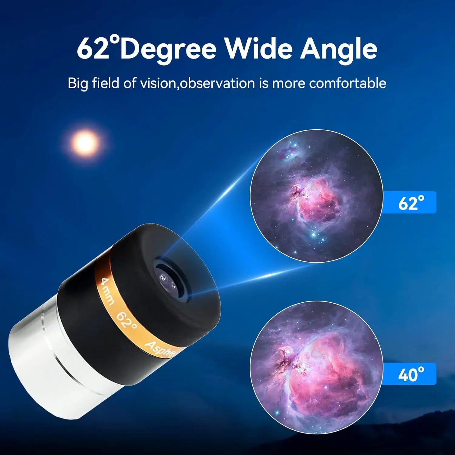 Svbony عدسات عينية 4 مم وعدسة تلسكوب وعدسة بارلو SVBONY 2X وعدسة عينية كروية بزاوية واسعة 62 درجة وملحق تلسكوب
