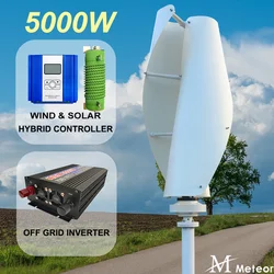 3KW 5000W turbina eolica verticale ad alta efficienza 12v 24v 48v Maglev Generator Windmill con Controller MPPT Free Energy Camping