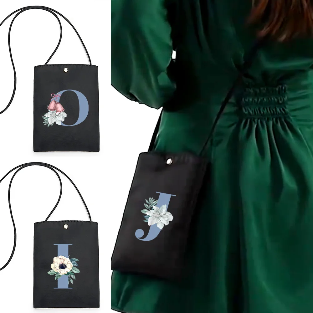 

Blue Letter Pattern Elegant Mobile Phone Bags Women Shoulder Purse Daily Commute CrossBody Bag Simple Shopping Versatile Wallet
