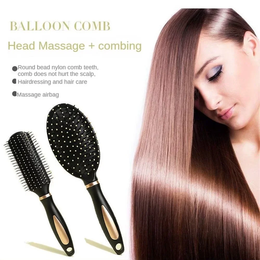 Cepillo de pelo con cojín de aire, peine de masaje para el cuero cabelludo, cerdas de nailon suaves, cepillo desenredante antiestático para cabello húmedo, seco, liso y rizado, para salón de belleza