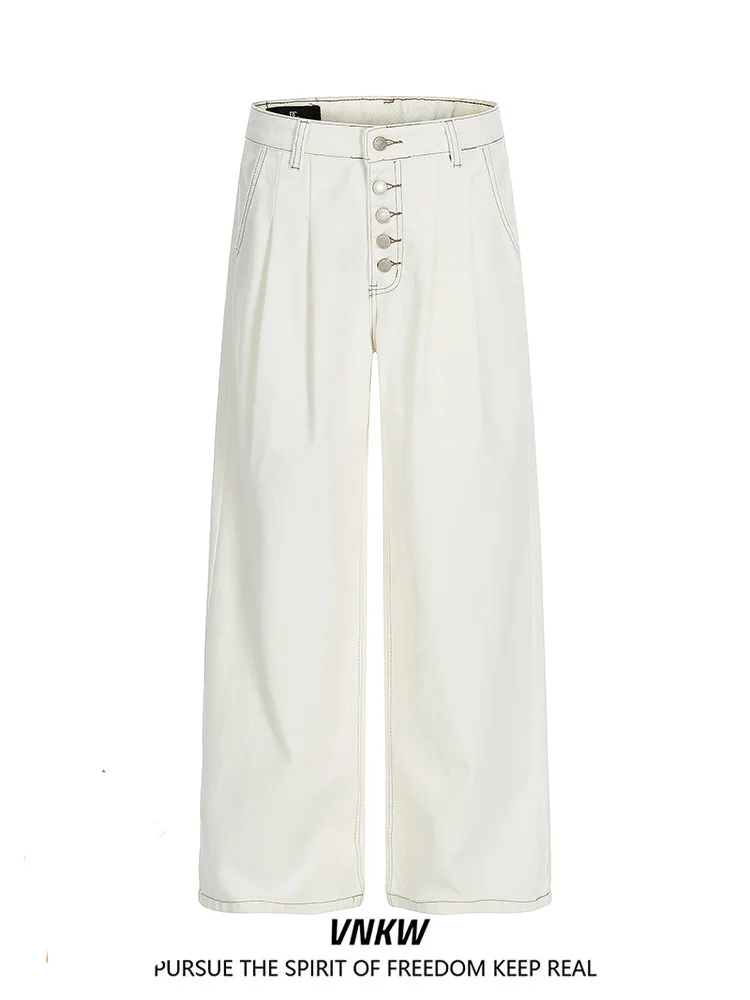 

Американские джинсы премиум-класса с оригинальным дизайном, прямые, широкие, свободного кроя, повседневные, длинные, 100% хлопок