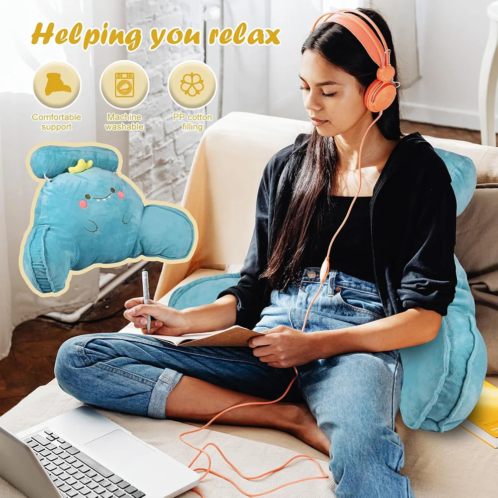 Bed Reading Pillow Detachable Plush Back Support Cushion For Men Women