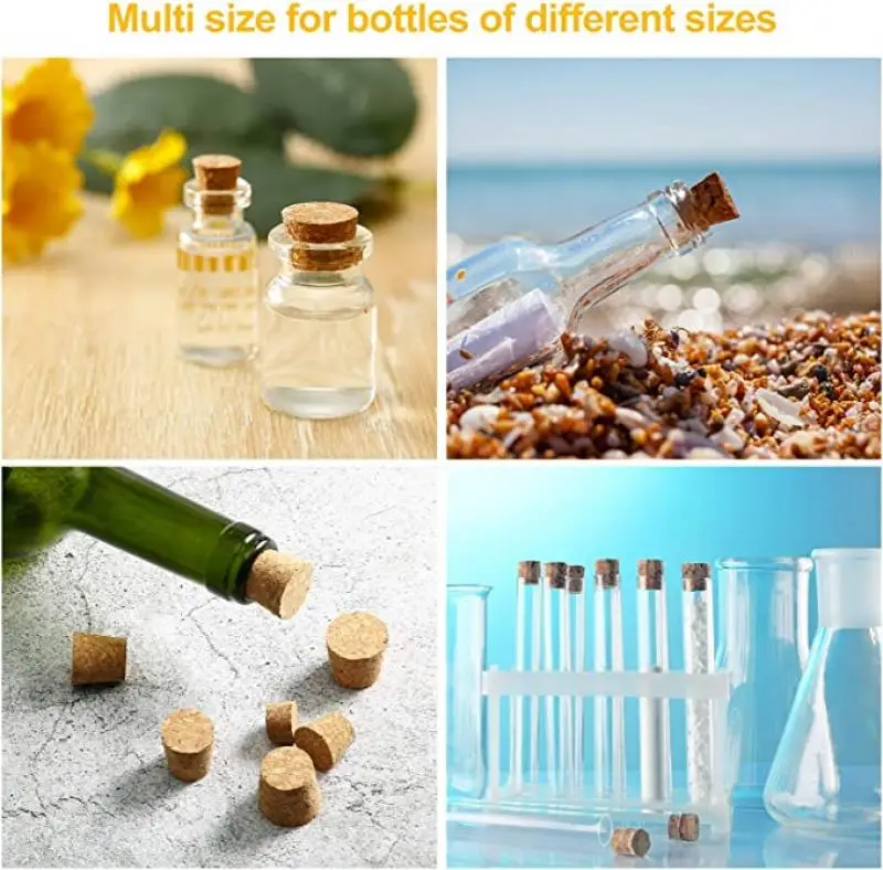 5/100pc Top DIA 8mm To 58mm Wooden Cork Lab Test Tube Stopper Kettle Pudding Bottle Cork Cap Burette Tube Wood Plug Cork Stopper