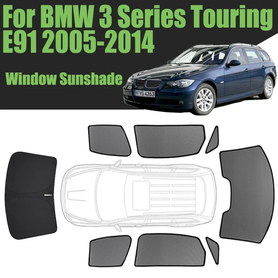 

Солнцезащитный козырек на окно автомобиля на заказ для BMW 3 серии Touring E91 2005-2014, магнитная штора Wagon, сетчатая штора на переднюю лобовое стекло