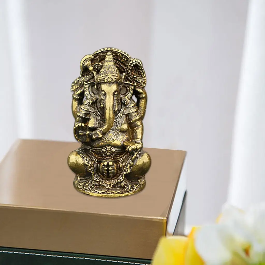 Ganesha Figurine India Elephant God Buddha Statue Porch Decorative