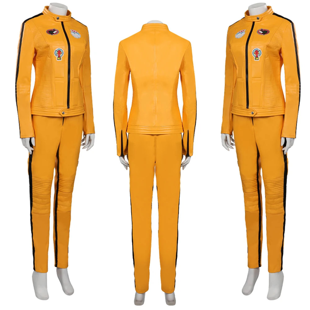 Movie Kill Cos Bill The Bride Roleplay Fantasy Clothing Yellow Jacket Pants Hallowmas Costume Party Carnival Role Play Uniform