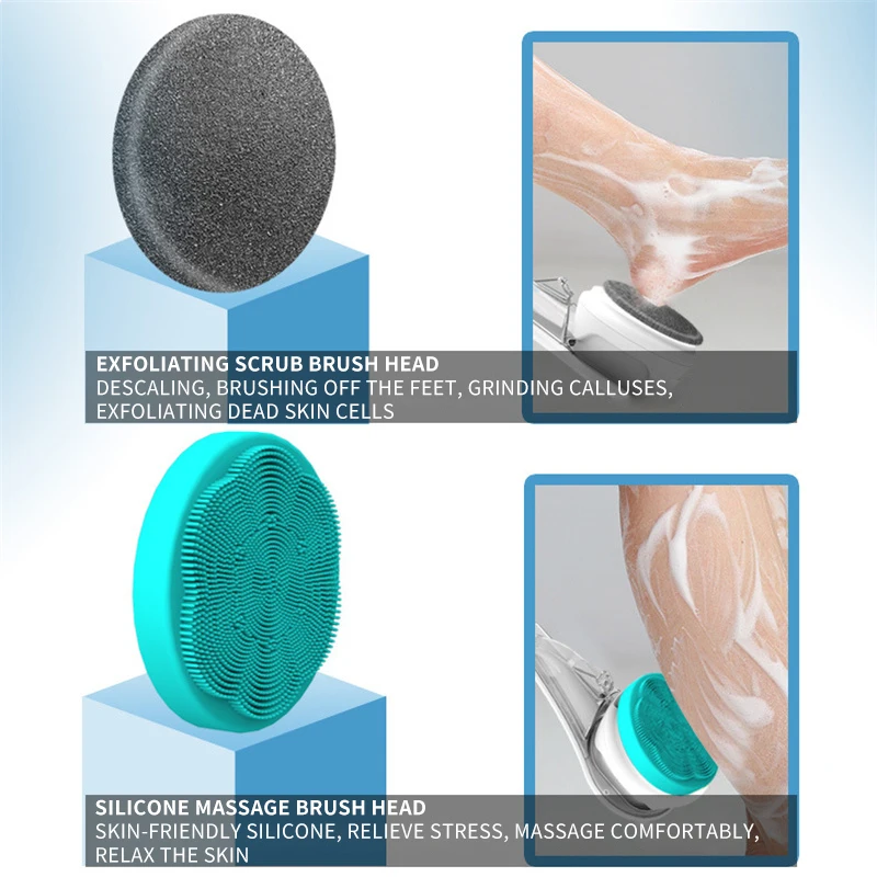 6 In 1 Electric Bathing Instrument Multifunctional Massage Bathing Brush Charging Waterproof Long Handle Rubbing Skin Scrubber