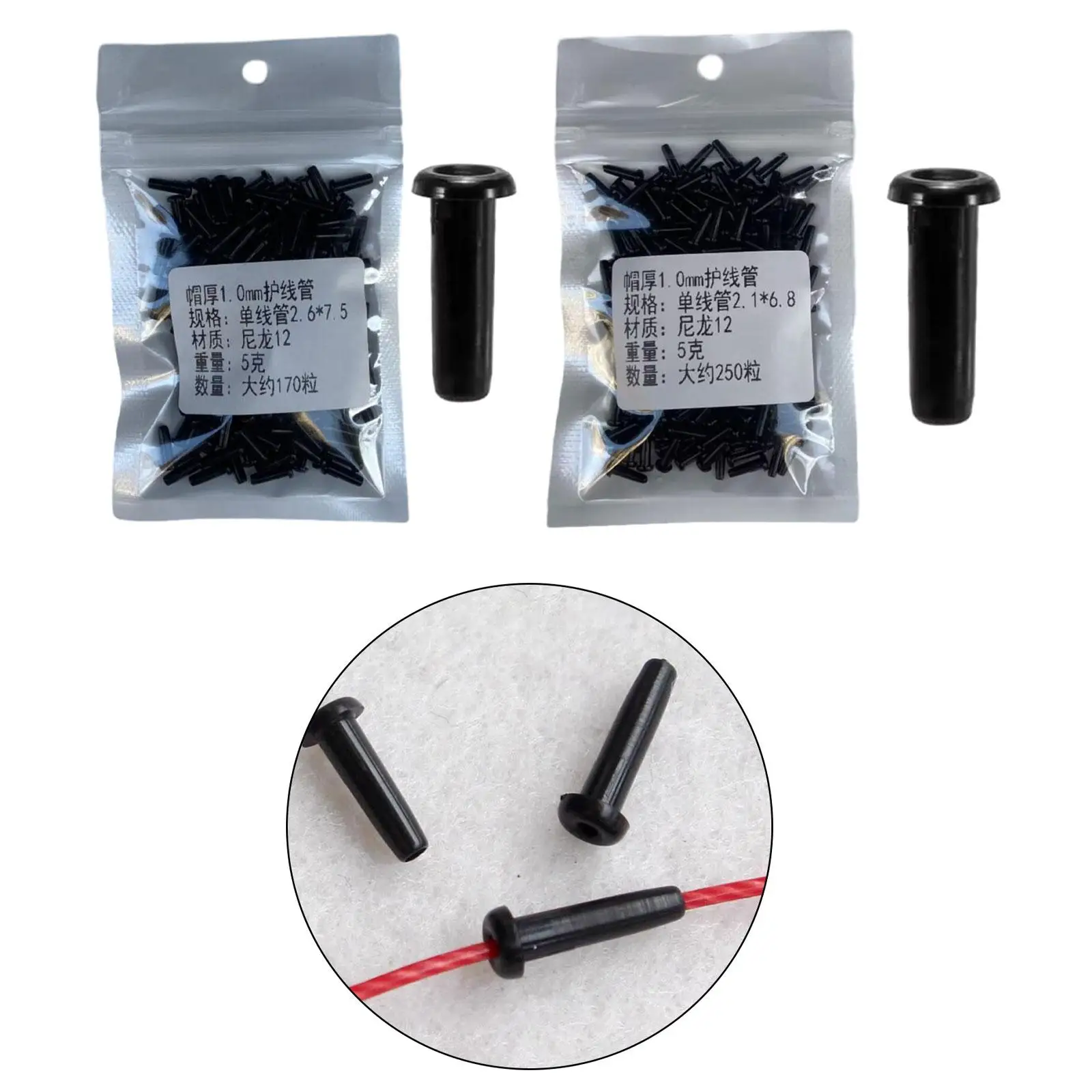 

Badminton Racquet Grommets Eyelets Grommets Tube Protection Lightweight Black Portable Stringing Tools for Repair Maintenance