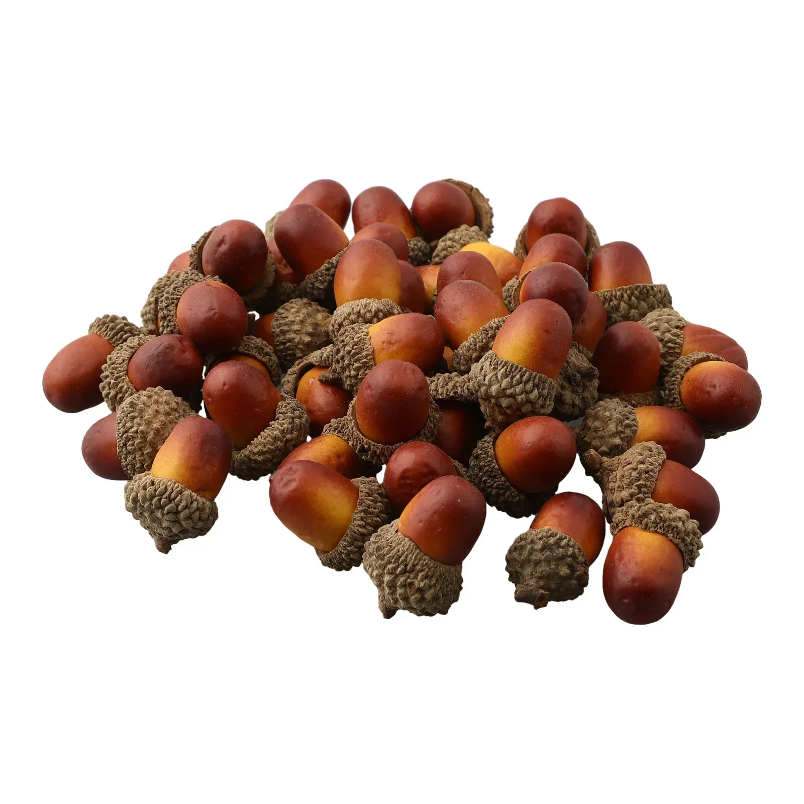 50pcs Halloween Artificial Fake Acorn Decorations Harvest Props For Harvest Festival Faux Fall Autumn Decor Foam