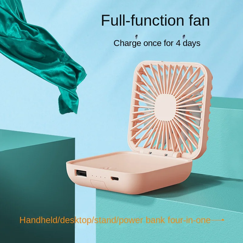 

Mini Portable Fan Electric with Powerbank Hanging Neck USB Charging Leaf-Free Cool Little Small Cute Lovely Rechargeable