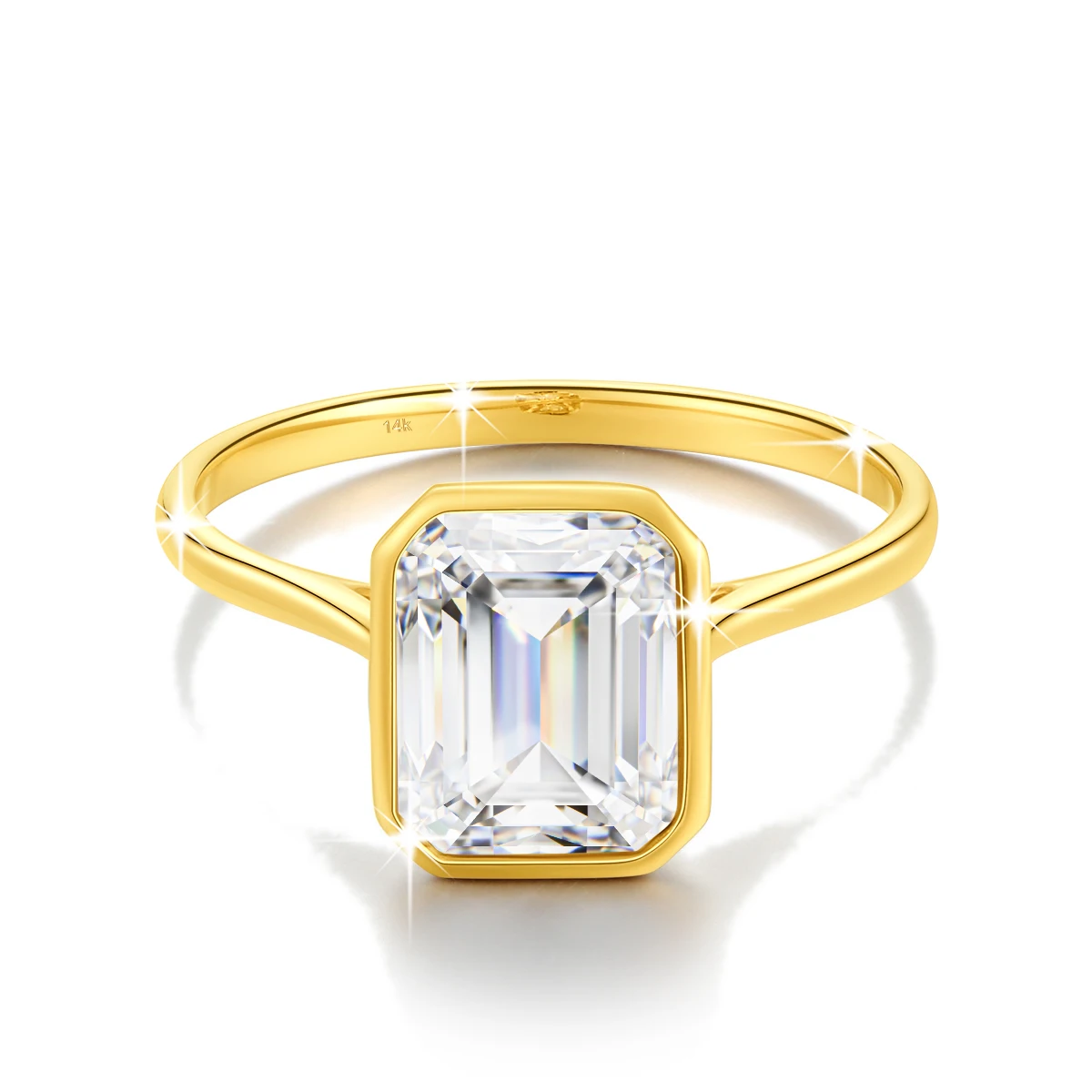Emerald Cut Moissanite Ring 3CT for Women 14K Gold 100% Genuine Au585 Engagement Wedding Christmas Gifts Classsic