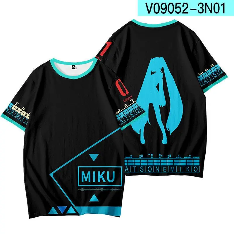 

Hatsune Miku style merchandise clothing anime short-sleeve T-shirt, two-dimensional cosplay apparel for men