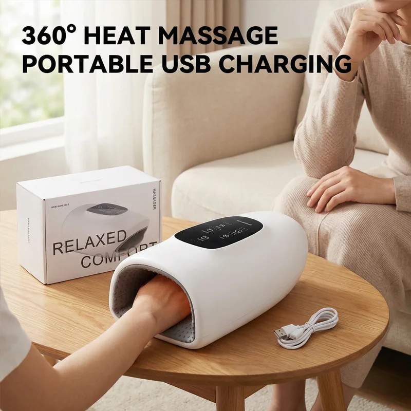 

Portable Hand Massager 360° Simulated Human Hand Massage to Solve Sore Fingers and Wrists Suitable for Office and Home Use