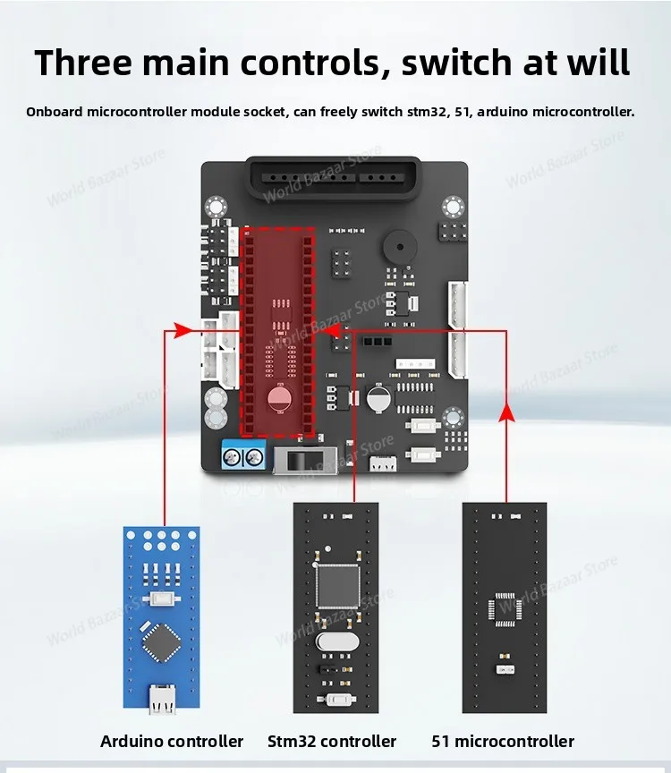Picture 4: The 6-channel servo controller is compatible with the Arduino/51/STM32 robot mechanical arm drive mainboard