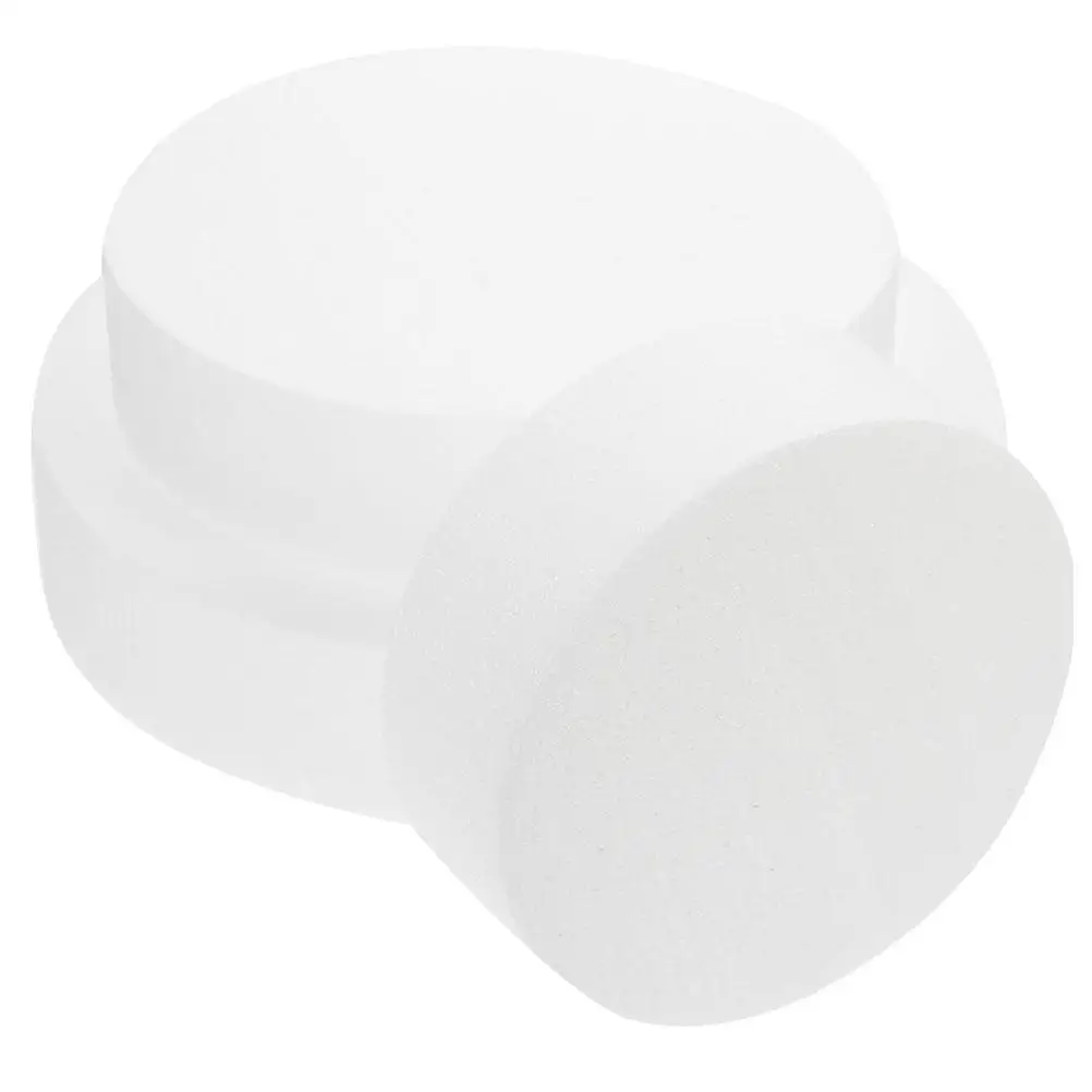 

3 Pcs Foam Cake Dummy Model 10cmx5cm 15cmx5cm 20cmx5cm Lightweight Reusable White Decorative Prop For Wedding Practice