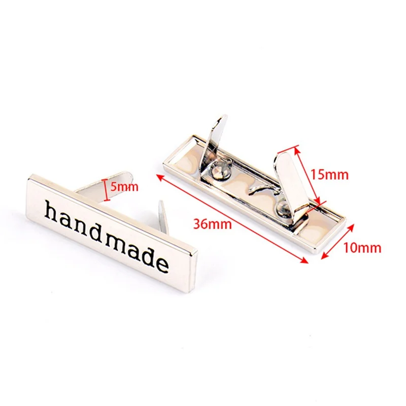 2pcs DIY Sewing Craft Accessories Metal Handmade Labels Tags Hand Made Printed Label for Clothes Jeans Shoes Bags