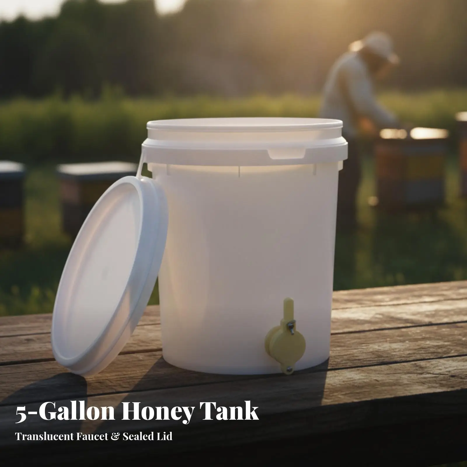 5 Gallon Honey Bucket Plastic Storage Pail with Lid for Beekeeping Processing and Pouring
