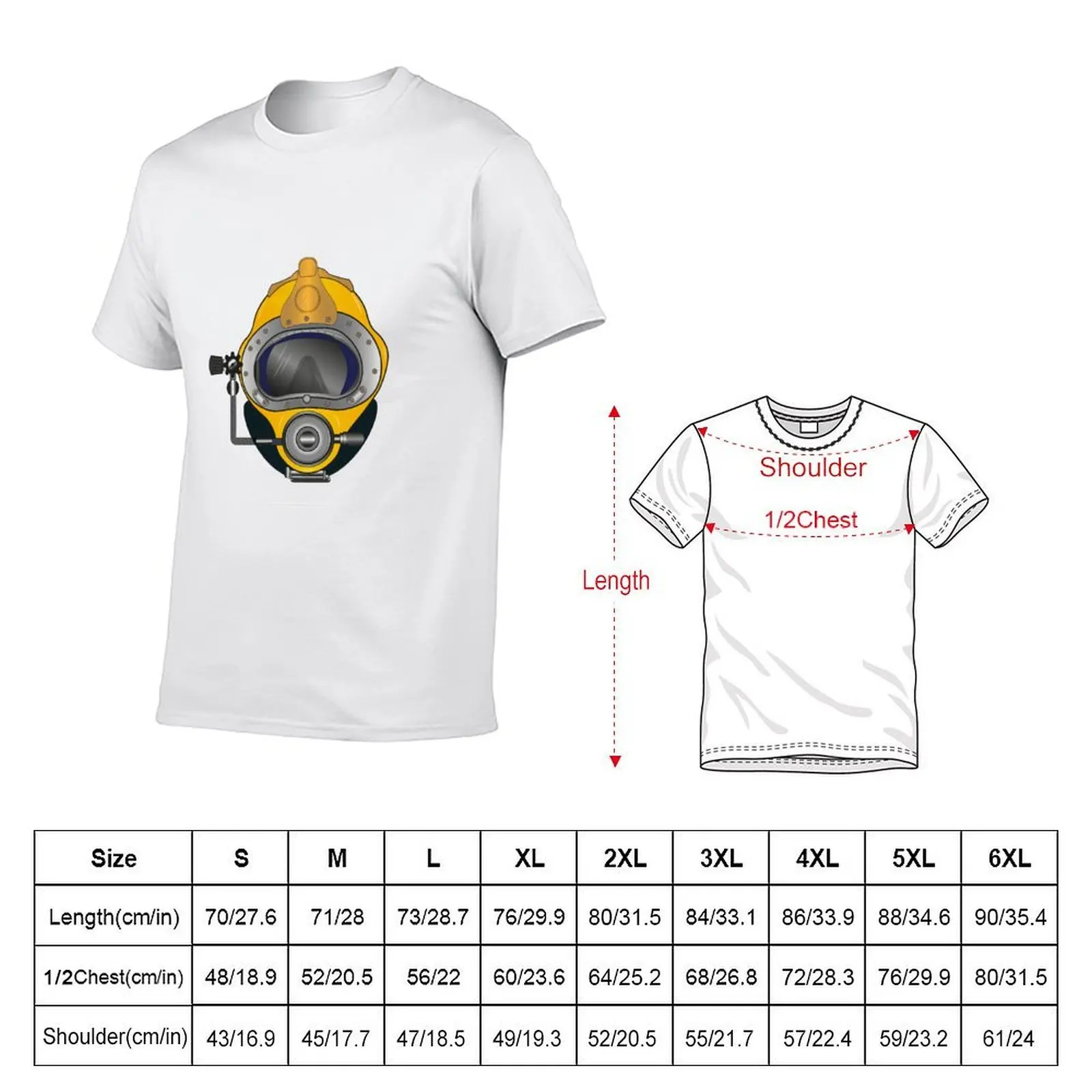 Yellow Diving Helmet T-Shirt custom t shirt gifts for boyfriend tee shirts for men