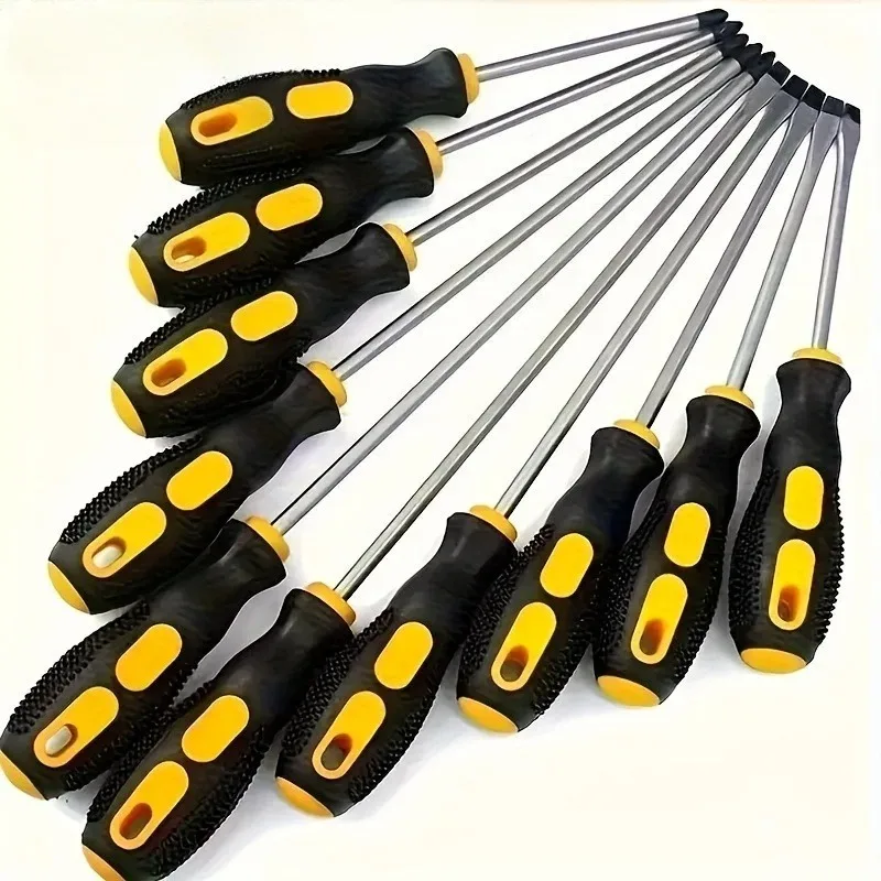 Magnetic Screwdriver with Massage Handle, Anti-static, Cross Shaped, Flat Head, Suitable for Home and Industrial Maintenance