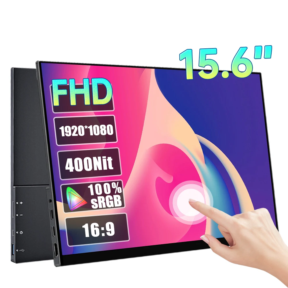 

15.6 Inch 1080p Touch Screen IPS A+ Portable Monitor With Metal Shell USB-C HDMI Display For Phone PC Laptop Xbox PS4/5 Switch