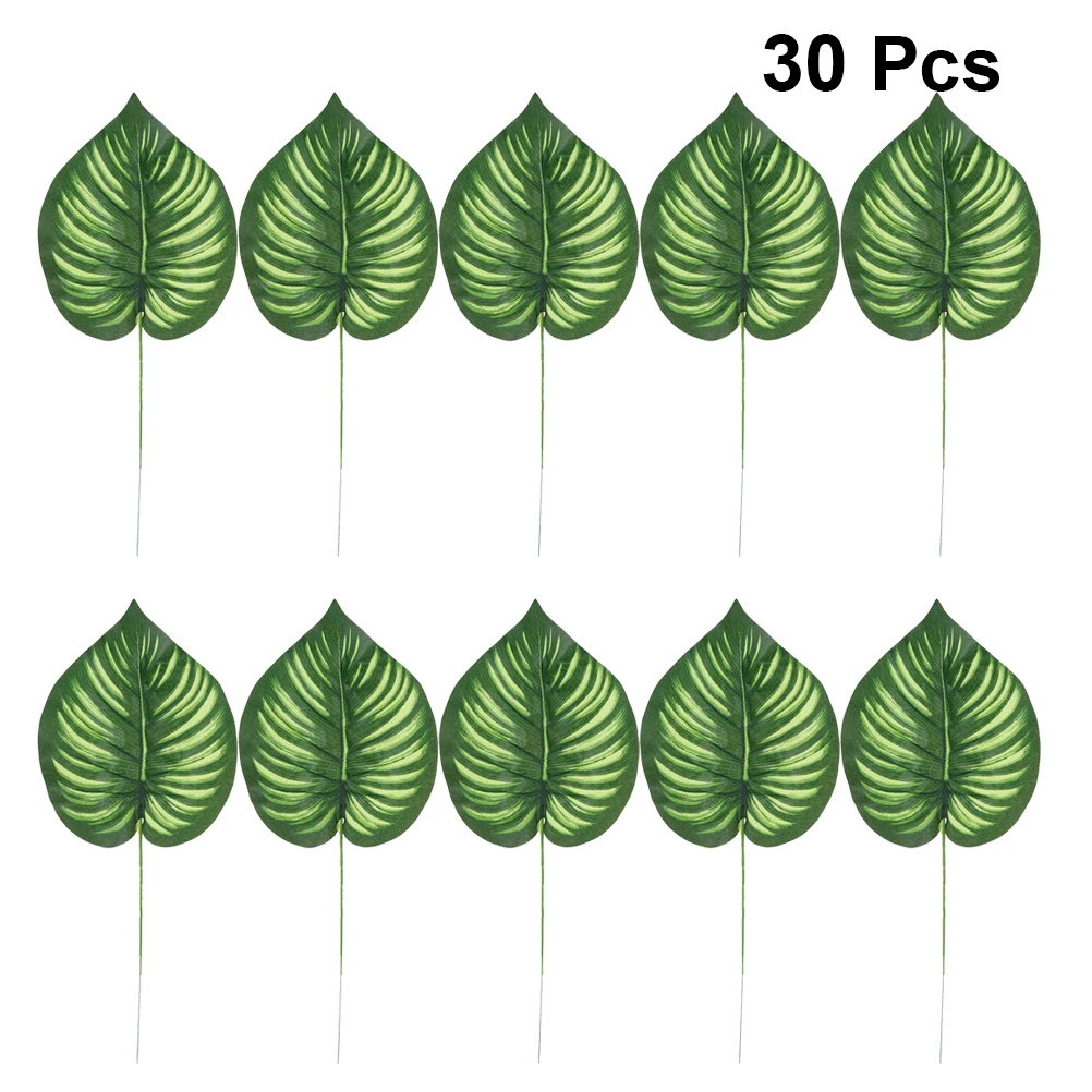 

30pcs Plants Fake Monstera Leaves Simulated Watermelon Leaves Home Decoration Supplies Fake Monstera Tropical Decor