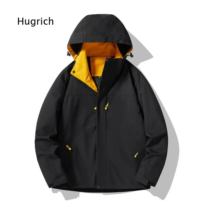 Thin Soft Shell Hooded Detachable Jacket Windproof Waterproof Breathable Mountaineering Outer Coat For Men Women Spring Autumn