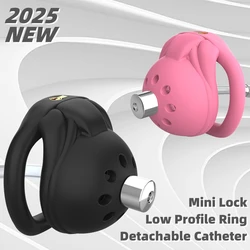 2025 NEW Male Chastity Device 3D Printed Super Small Cock Cage Penis Ring Stealth Lock Urethral Catheter Dilator Adult Sex Toys