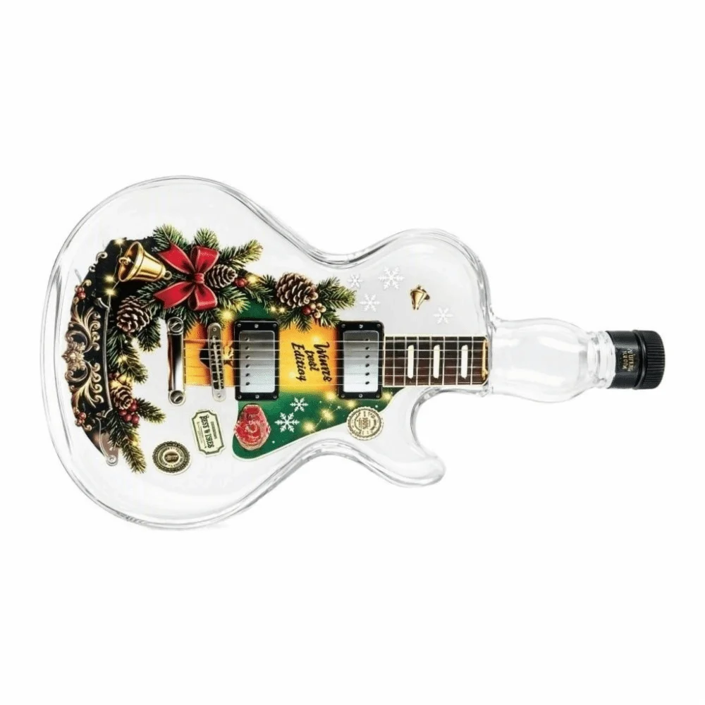 Santa Claus Christmas Guitar Shaped Decanter Xmas Tree Ornaments Guitar Liquor Storage Bottle Snowman Spirits Container Bar