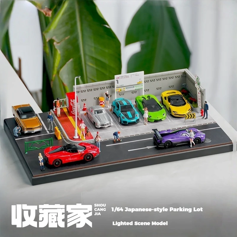 

Collector's 1:64 Japanese Parking Lot Miniature Scene Model Alloy Car Storage Display Stand Desktop Ornament
