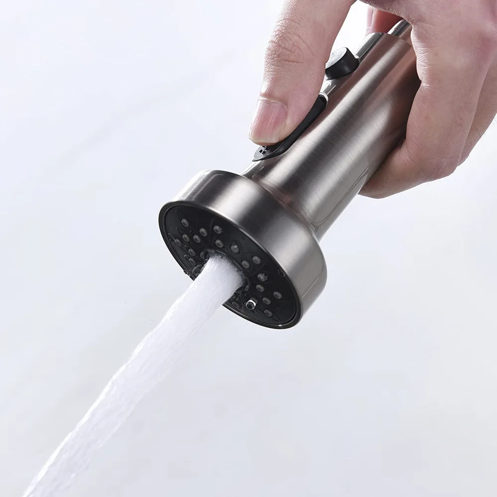 Three-function Pauseable Pull-out Shower Head for Faucet Accessories Kitchen Sink Sprayer, Pull-out Faucet Head