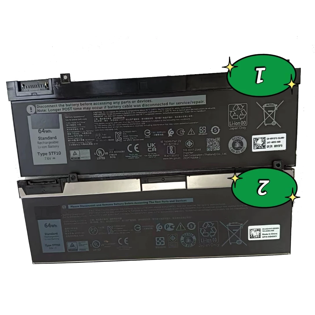 

Laptop Battery 5TF10 NYFJH For Precision 7330 7530 7540 7730 7740 Series Battery Replacement 7.6V/11.4V 64/97Wh