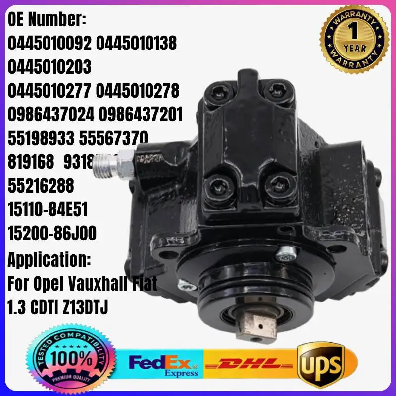 

0445010277 0445010278 55185549 55567370 819168 55198933 Fuel Injection Pump for Opel Vauxhall Fiat 1.3 CDTI Z13DTJ Engine