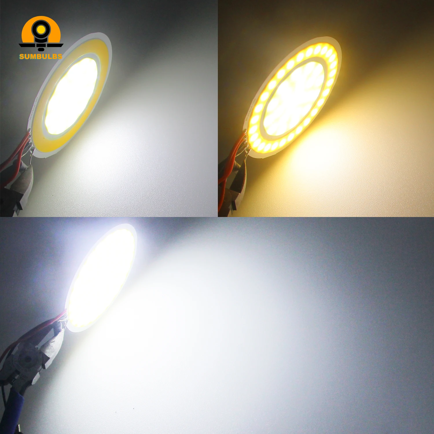 원형 LED COB 램프 칩 다이오드, 12V 투톤 또는 단색, DIY 실내 실외 자동차 전구, 82mm, 신제품