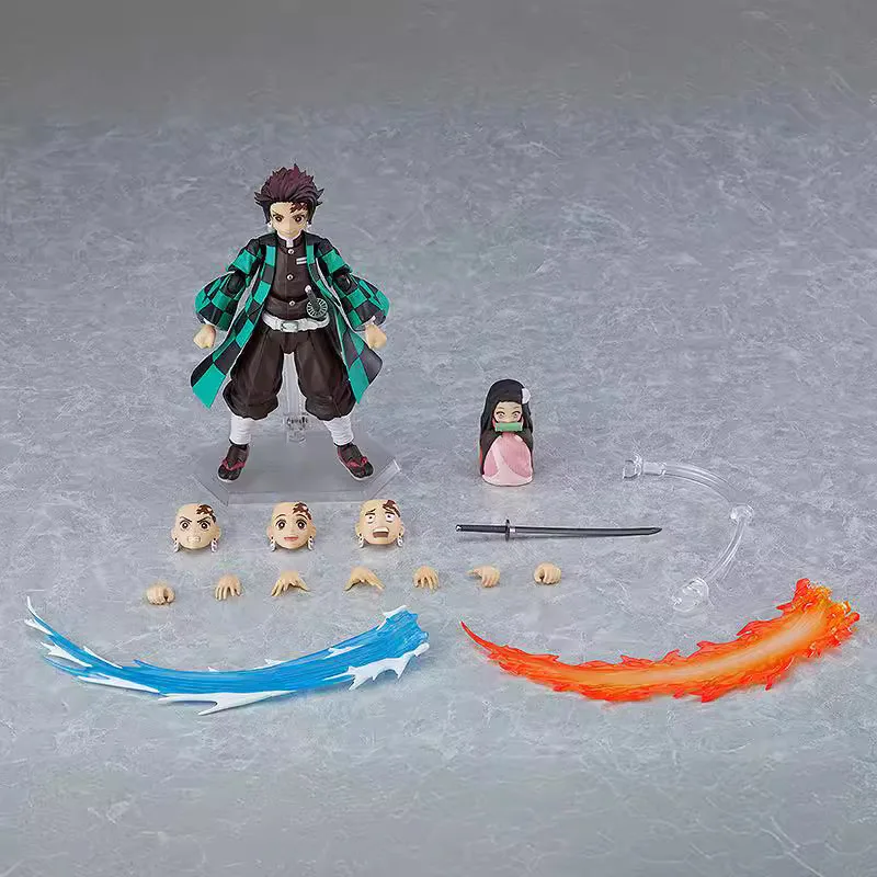 Figma Anime Figura de acción Set - Zenitsu Agatsuma Kamado Tanjiro Nezuko y Kyojuro Rengoku - Juguete de modelos coleccionables posables