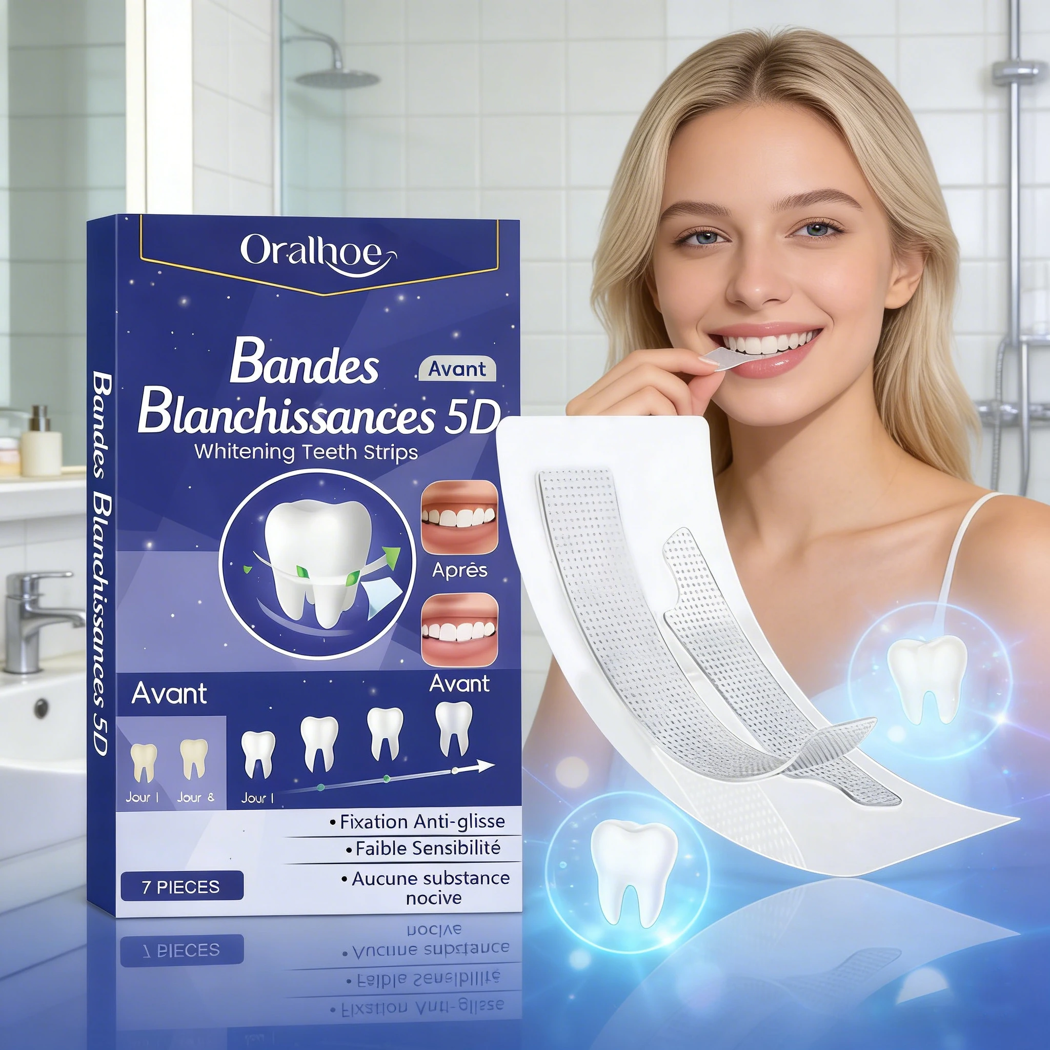 ORALHOE Whitening Teeth Strips White Strips For Teeth Whitening Teeth Effect Oral Tooth Teeth Whitening Strips Gift