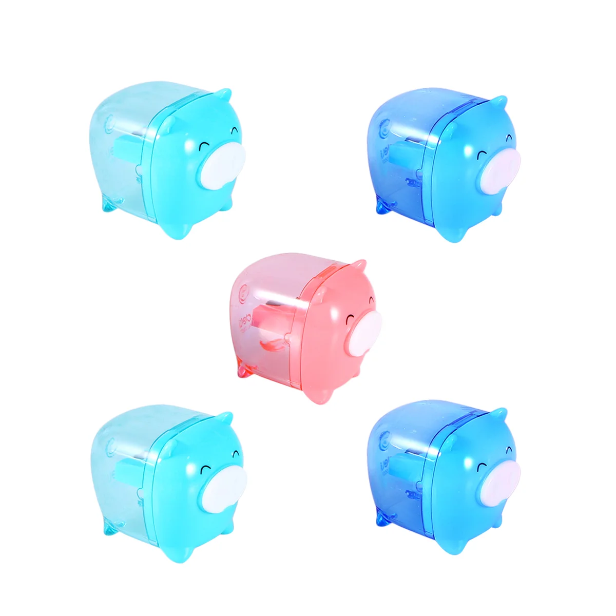 5pcs Mixed Colors Piggy Pencil Sharpener Cartoon Pig Handheld Sharpener piggy sharpener pig sharpener