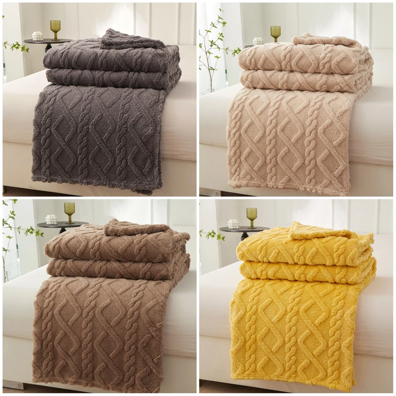 Rolled single-layer tuff blanket double-sided fuzz multi-function blanket thicken thermal blanket