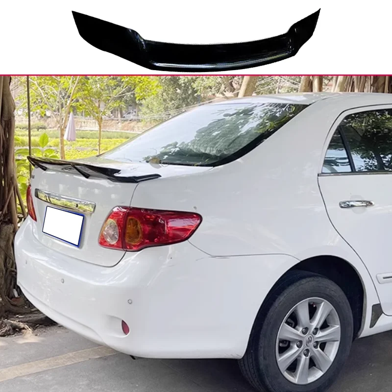 For Toyota Corolla Altis 2007-2013 R Style Rear Trunk Lid Duck Car Spoiler Wings Black Carbon Painted Tuning  Parts