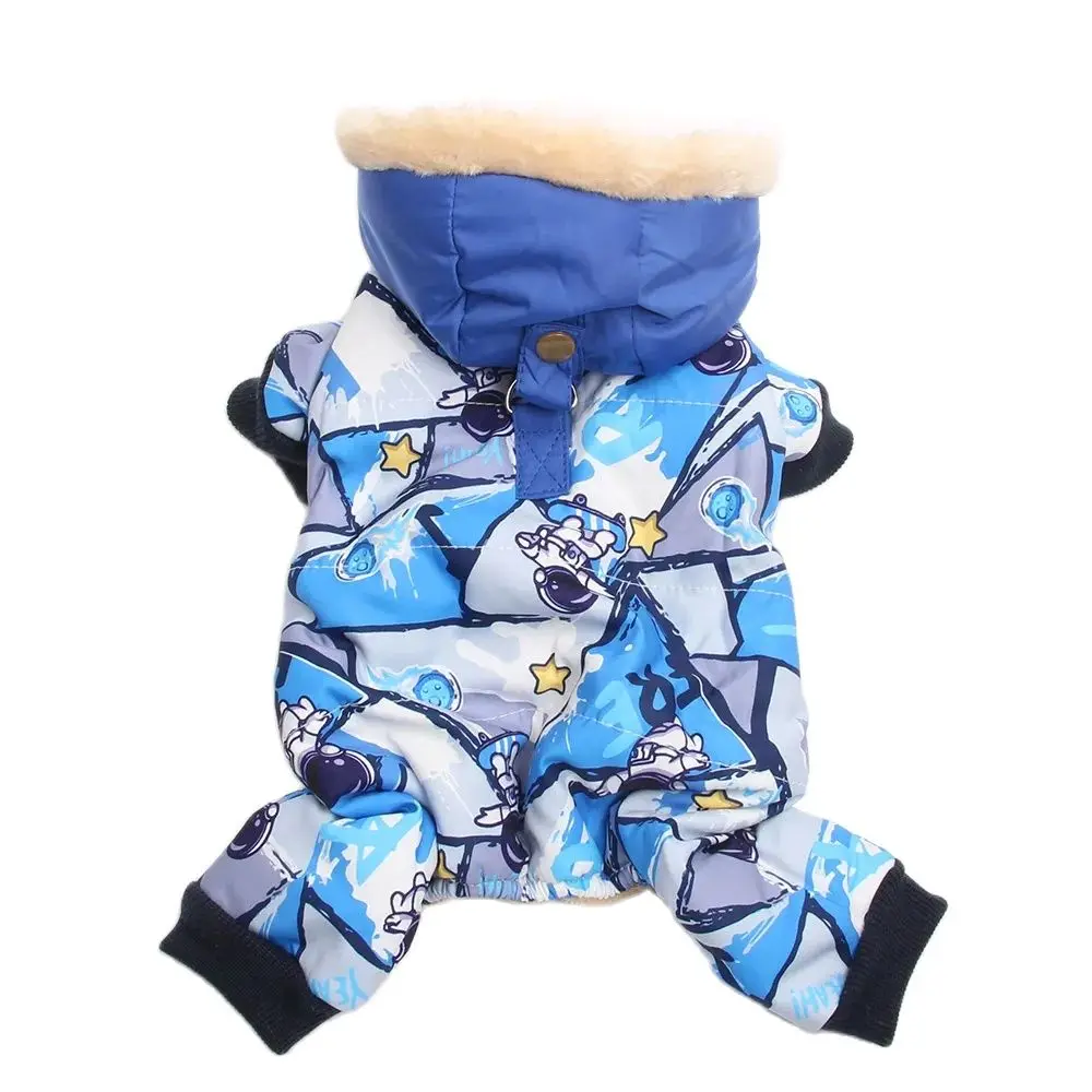 Boy Dog Cat Warm Jumpsuit Hoodie Windbreak Apparel Pet Puppy Winter Coat Jacket Outfit