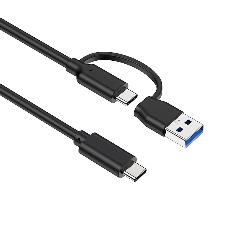 RSHTECH 2 in 1 USB C Cable Fast Charging 10Gbps Data Sync USB A/C 3.0 to USB Type C Cable for laptop tablet mobile phone