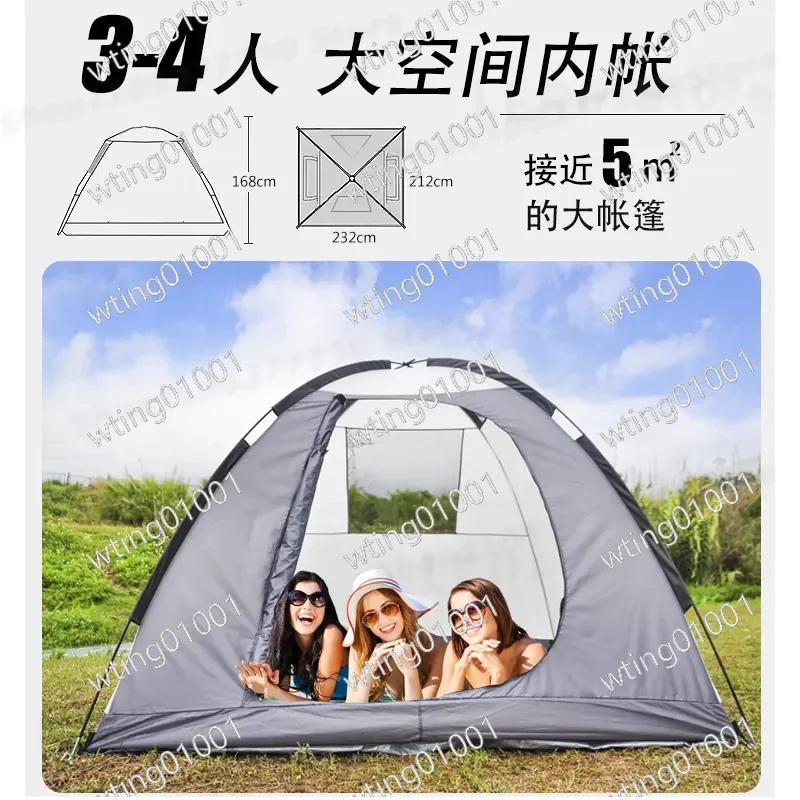 for Outdoor Portable Vinyl Tent for Family Camping Enlarged Double Layer Rainproof Sunshade Canopy for One Bedroom One Living