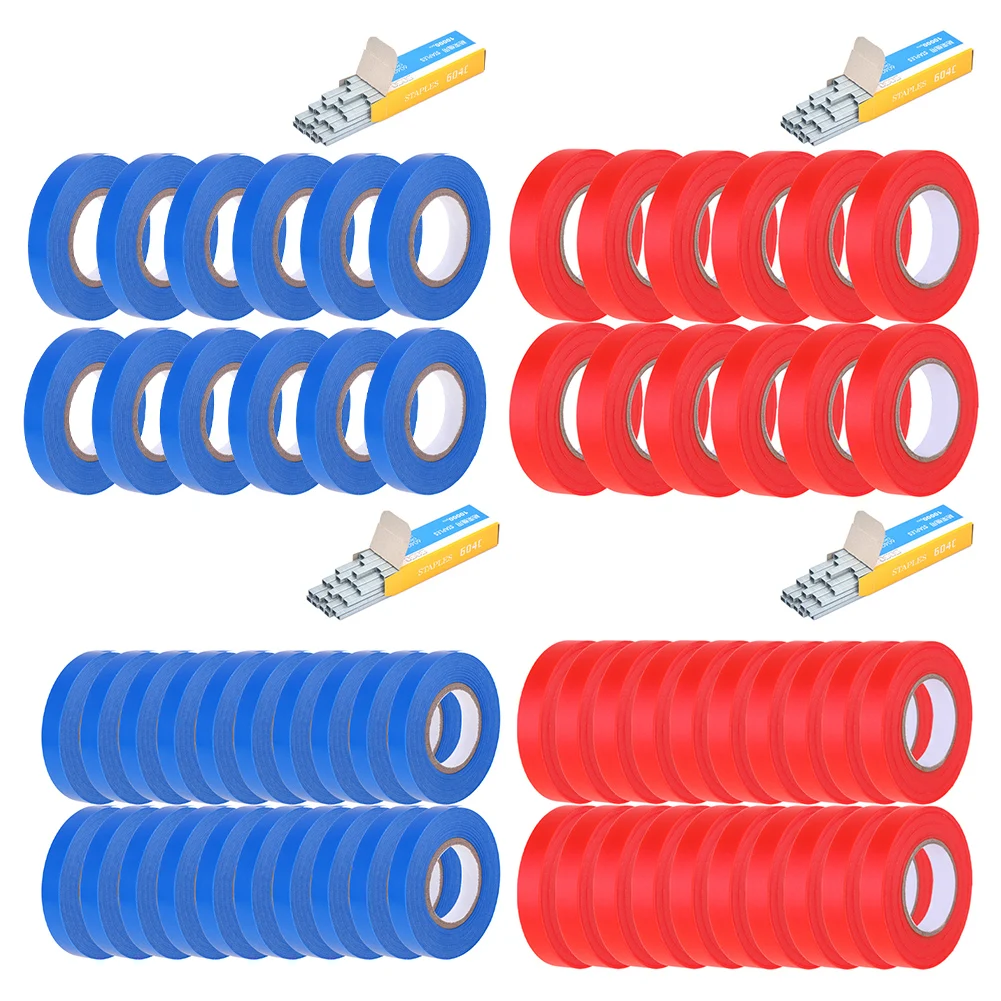 

12/20pcs Plant Branch Tie Tape with 1 Box Staple Plastic Garden Tape Plant Tying Machine Tape Tool for Garden Plant Vine Tie