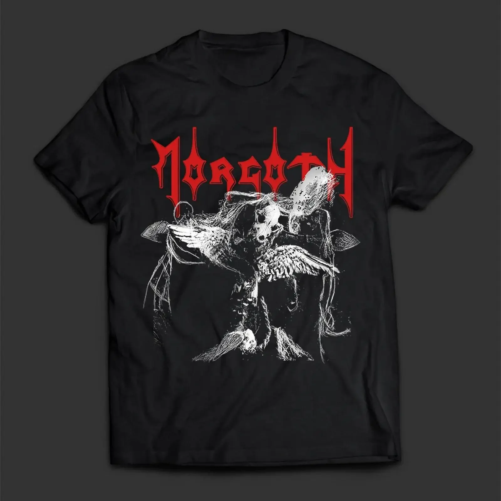 MORGOTH Cursed T SHIRT w backprint vintage Washed designer clothes Stylish Slightly Unisex homme Top For Everyday Wear fashion