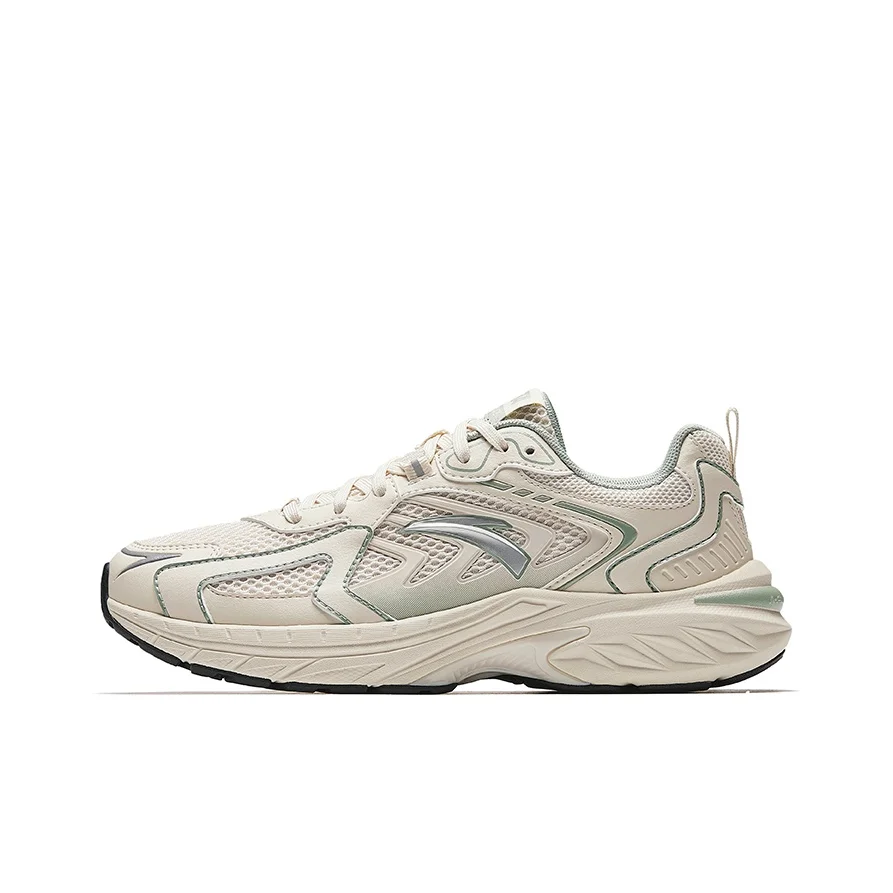 Anta AT959 Slip Resistant Breathable Lightweight Rebound Low top Casual Running Shoes Women's Beige Green 922525597-3