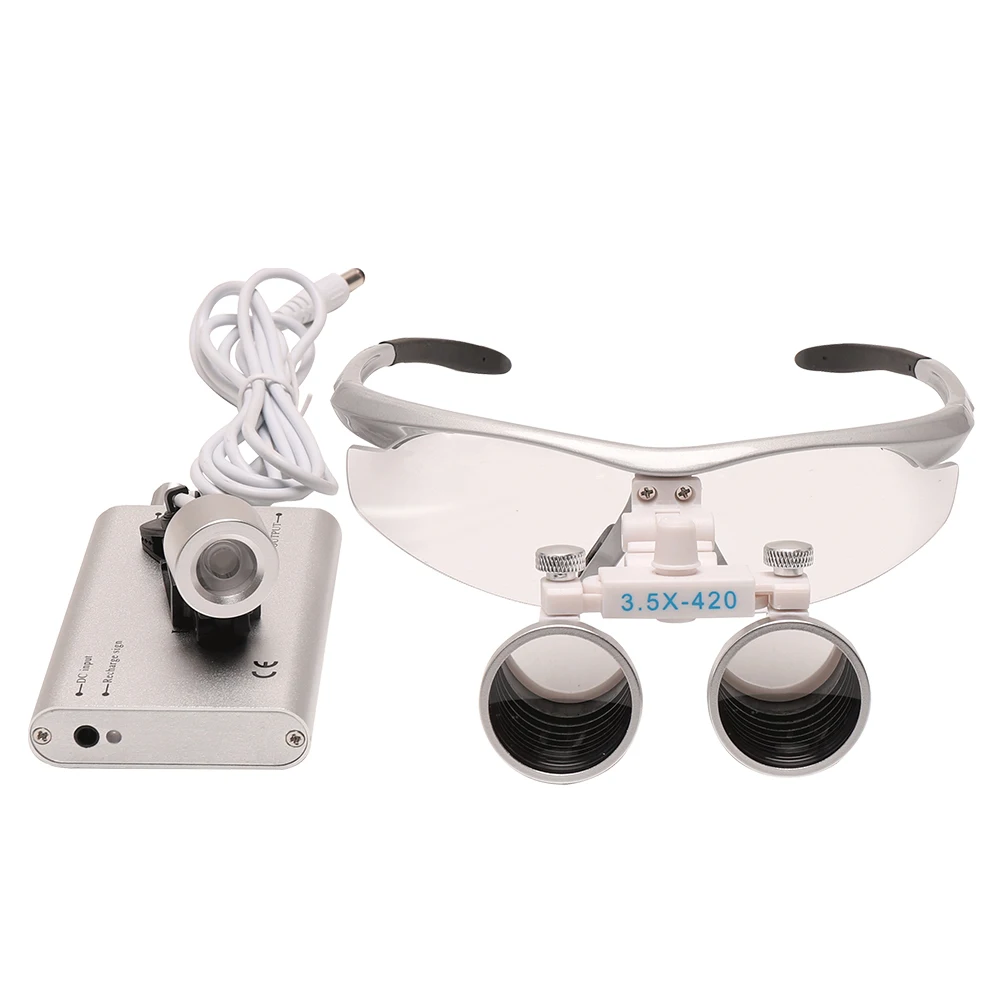 3.5X Magnifiers With LED Headlight Surgical Loupes 3.5X Magnification Dental LED Head Light Surgical Light Dentistry Surgery